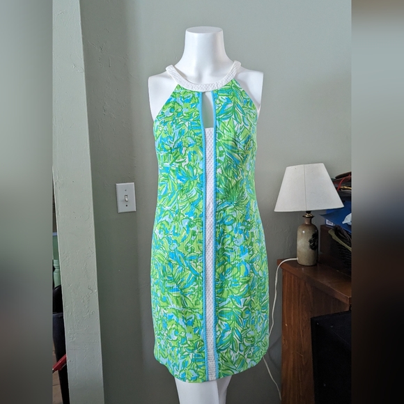 Lilly Pulitzer Dresses & Skirts - Lilly Pulitzer green  Blue sleeveless shift dress like new size 4